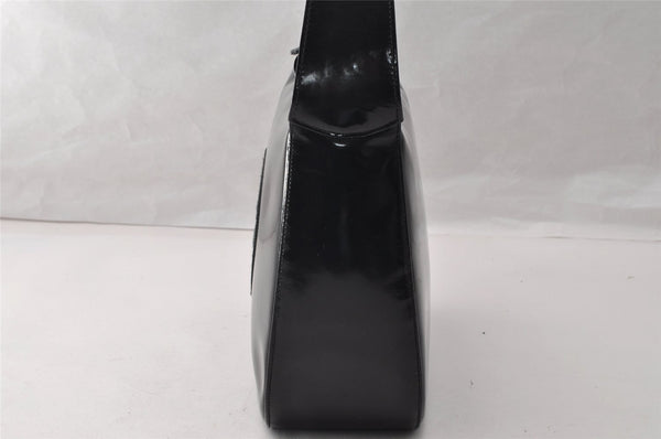 Authentic GUCCI Vintage Shoulder Hand Bag Purse Enamel Black Junk 9641I