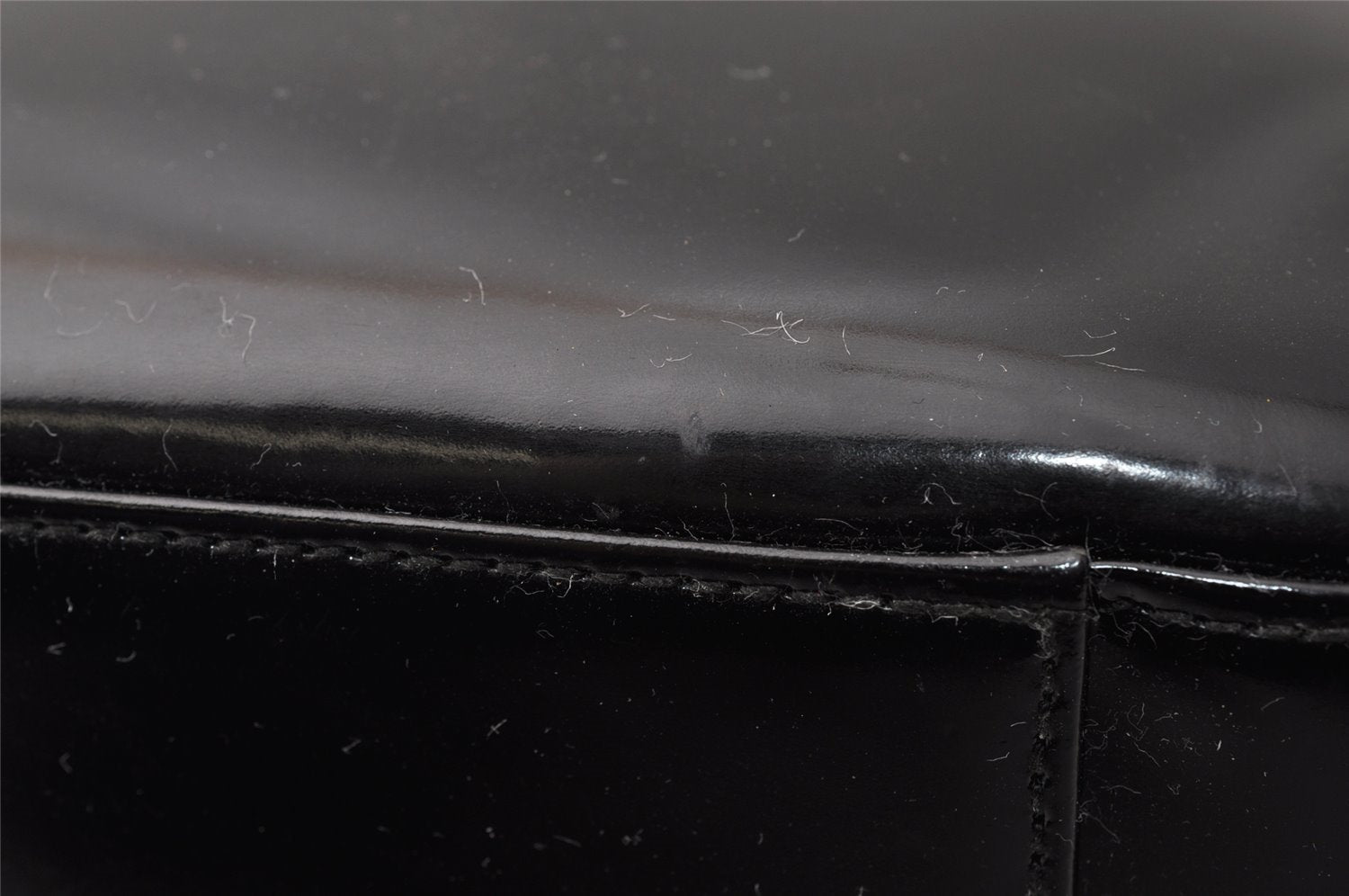 Authentic GUCCI Vintage Shoulder Hand Bag Purse Enamel Black Junk 9641I