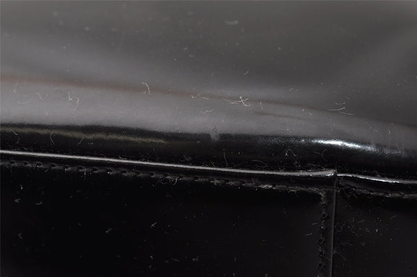 Authentic GUCCI Vintage Shoulder Hand Bag Purse Enamel Black Junk 9641I