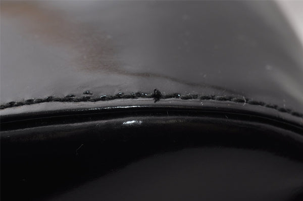 Authentic GUCCI Vintage Shoulder Hand Bag Purse Enamel Black Junk 9641I