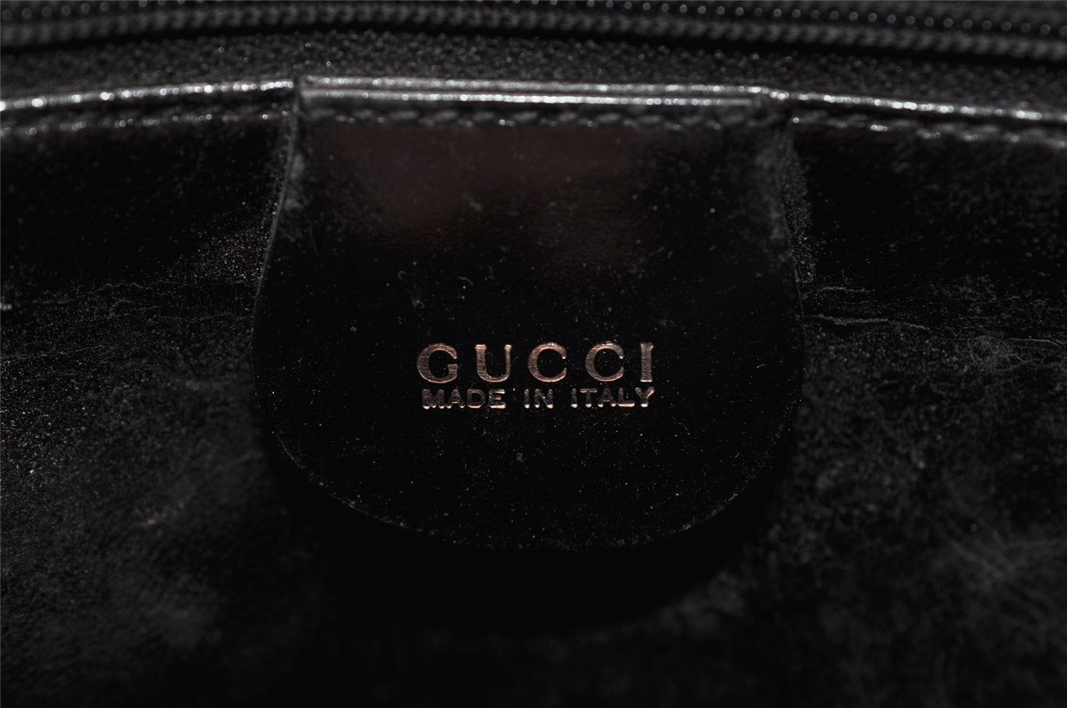 Authentic GUCCI Vintage Shoulder Hand Bag Purse Enamel Black Junk 9641I