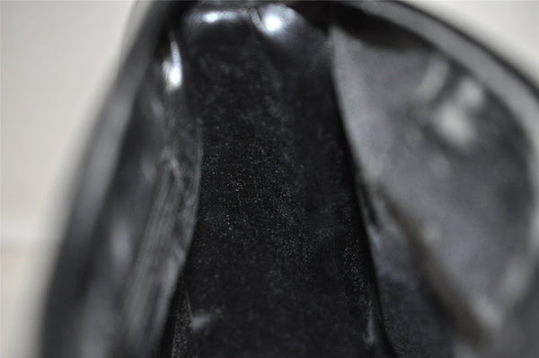 Authentic GUCCI Vintage Shoulder Hand Bag Purse Enamel Black Junk 9641I