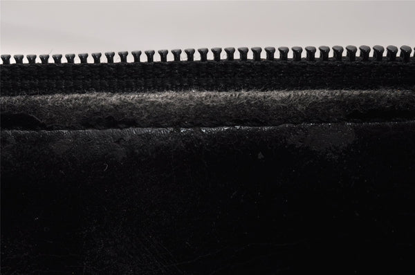 Authentic GUCCI Vintage Shoulder Hand Bag Purse Enamel Black Junk 9641I