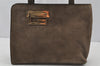 Authentic GUCCI Vintage Hand Bag Purse Suede Leather Brown 9642I