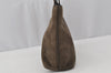 Authentic GUCCI Vintage Hand Bag Purse Suede Leather Brown 9642I