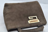 Authentic GUCCI Vintage Hand Bag Purse Suede Leather Brown 9642I