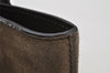 Authentic GUCCI Vintage Hand Bag Purse Suede Leather Brown 9642I
