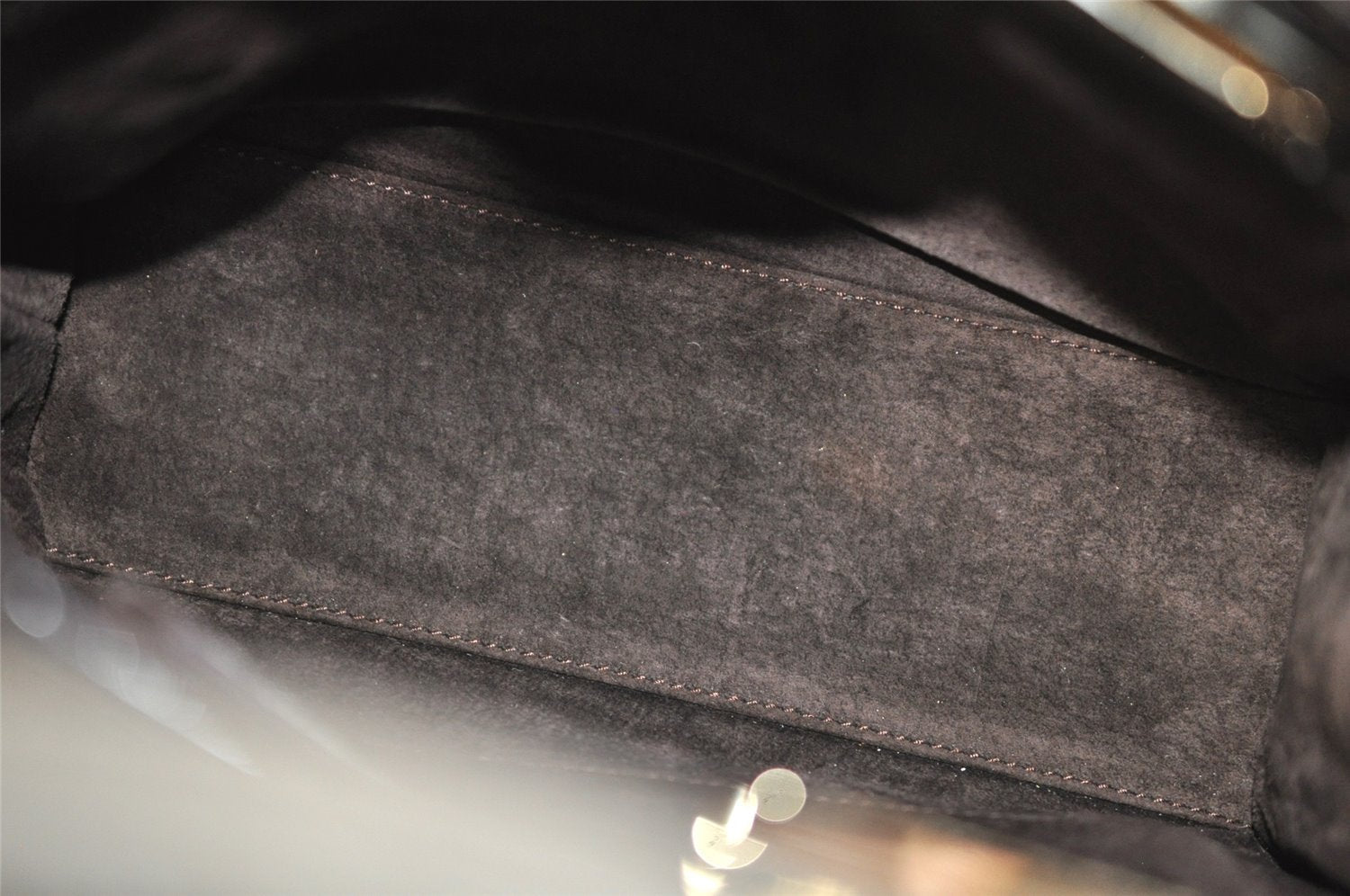 Authentic GUCCI Vintage Hand Bag Purse Suede Leather Brown 9642I