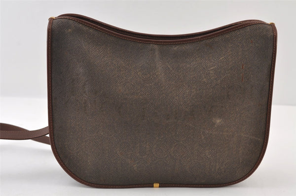 Authentic GUCCI Vintage Shoulder Cross Body Bag Canvas Leather Brown 9643I