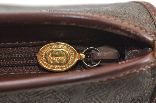 Authentic GUCCI Vintage Shoulder Cross Body Bag Canvas Leather Brown 9643I