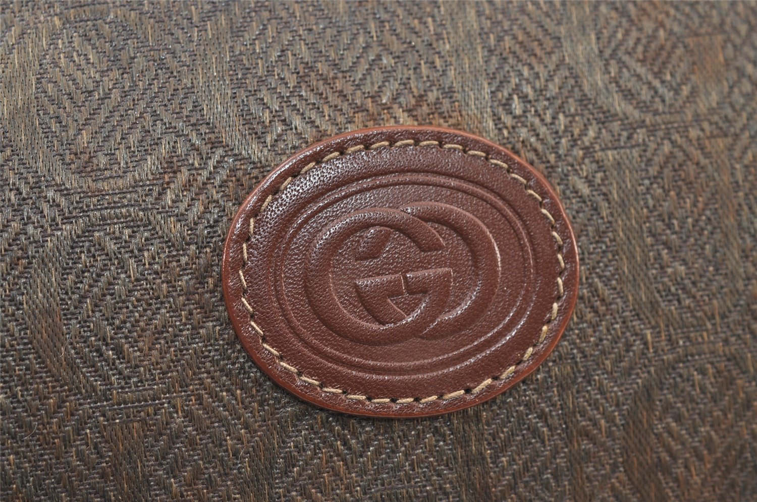 Authentic GUCCI Vintage Shoulder Cross Body Bag Canvas Leather Brown 9643I