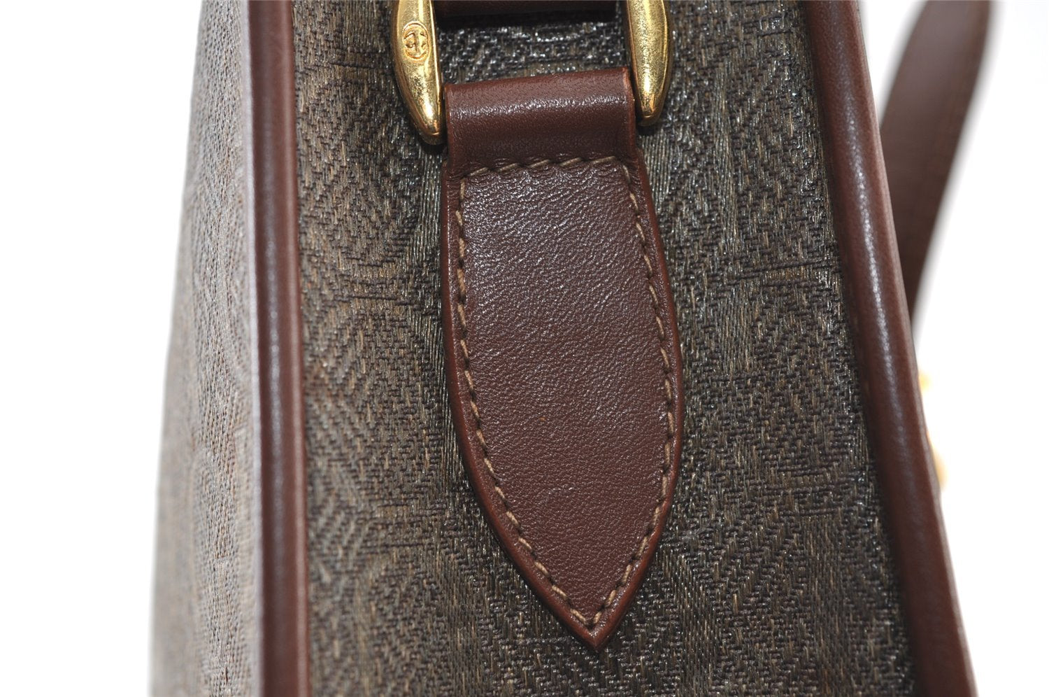 Authentic GUCCI Vintage Shoulder Cross Body Bag Canvas Leather Brown 9643I