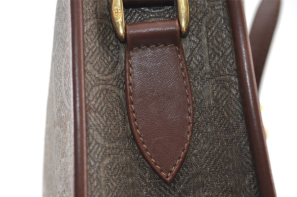 Authentic GUCCI Vintage Shoulder Cross Body Bag Canvas Leather Brown 9643I