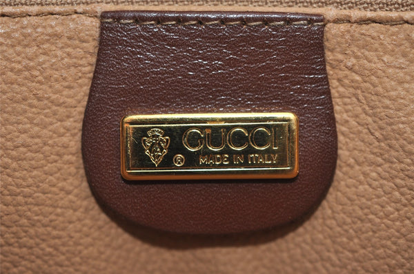 Authentic GUCCI Vintage Shoulder Cross Body Bag Canvas Leather Brown 9643I