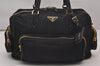 Authentic PRADA Nylon Tessuto Leather Shoulder Hand Bag Purse Black 9644I