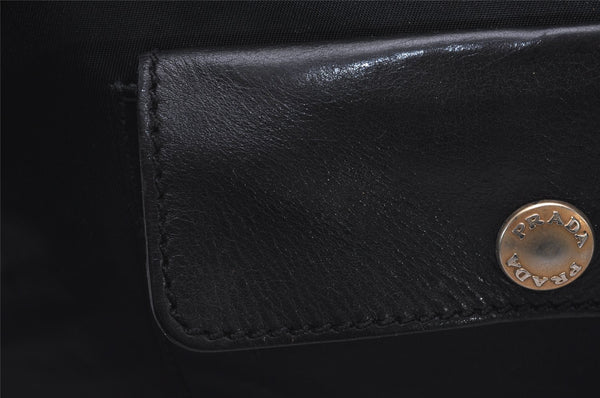 Authentic PRADA Nylon Tessuto Leather Shoulder Hand Bag Purse Black 9644I