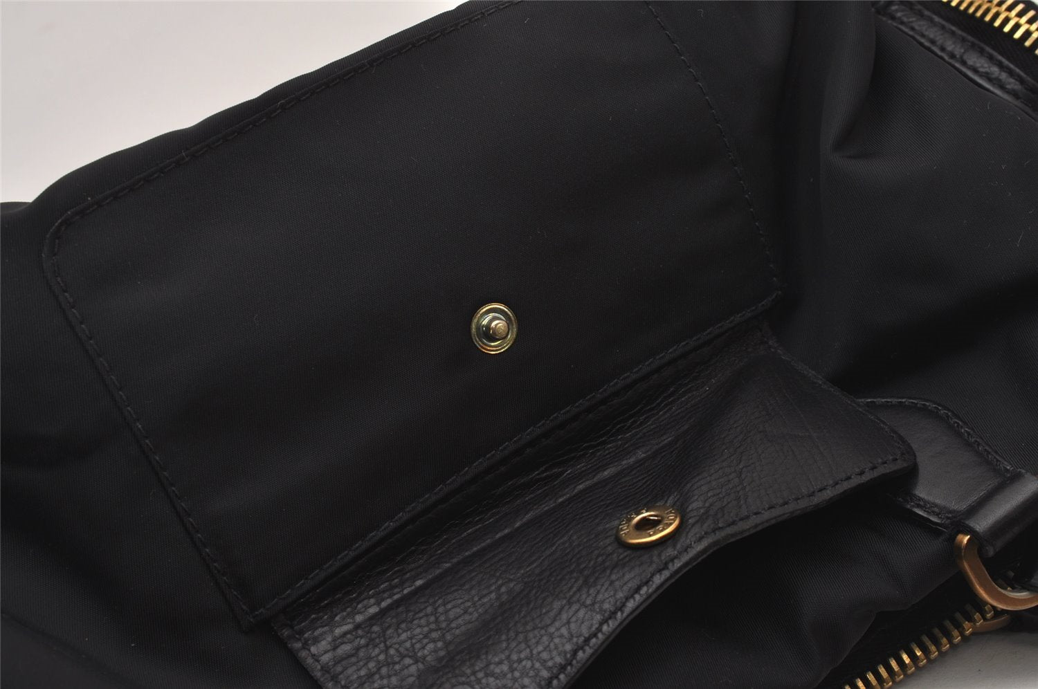 Authentic PRADA Nylon Tessuto Leather Shoulder Hand Bag Purse Black 9644I