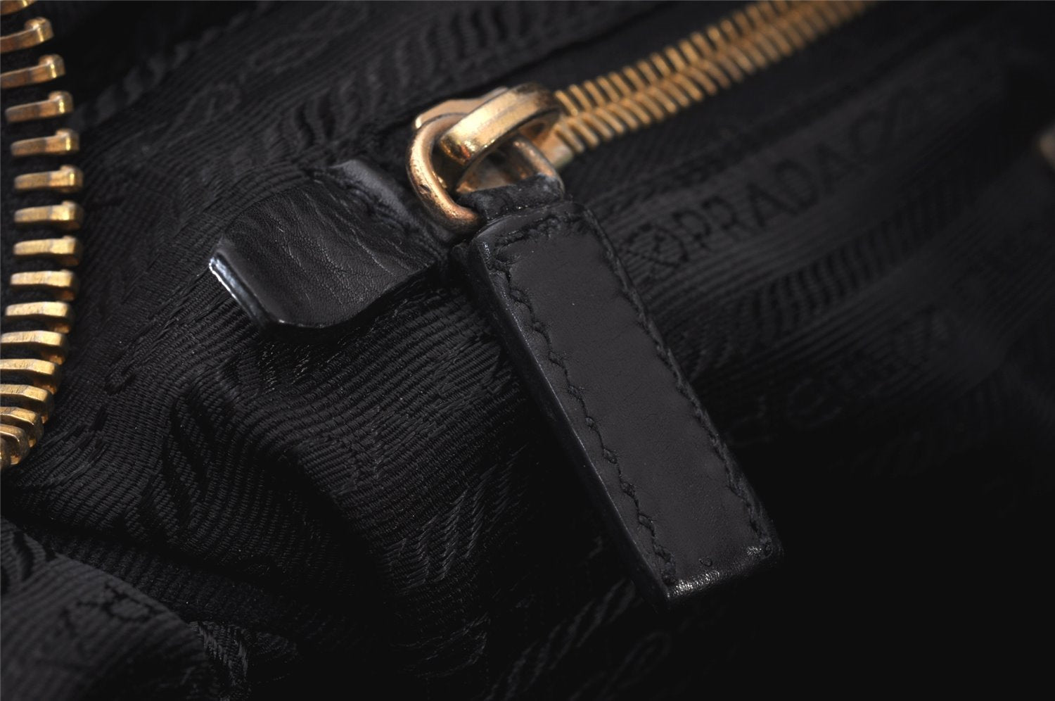 Authentic PRADA Nylon Tessuto Leather Shoulder Hand Bag Purse Black 9644I