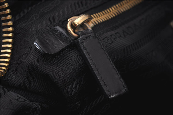 Authentic PRADA Nylon Tessuto Leather Shoulder Hand Bag Purse Black 9644I