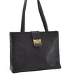 Authentic Salvatore Ferragamo Vara Leather Shoulder Tote Bag Black SF 9645I