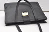 Authentic Salvatore Ferragamo Vara Leather Shoulder Tote Bag Black SF 9645I