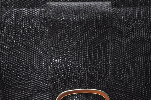 Authentic Salvatore Ferragamo Vara Leather Shoulder Tote Bag Black SF 9645I