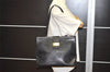 Authentic Salvatore Ferragamo Vara Leather Shoulder Tote Bag Black SF 9645I