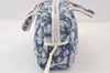 Authentic Christian Dior Trotter No.2 Hand Bag Purse Pile Blue White 9646I