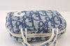 Authentic Christian Dior Trotter No.2 Hand Bag Purse Pile Blue White 9646I