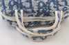 Authentic Christian Dior Trotter No.2 Hand Bag Purse Pile Blue White 9646I
