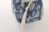 Authentic Christian Dior Trotter No.2 Hand Bag Purse Pile Blue White 9646I