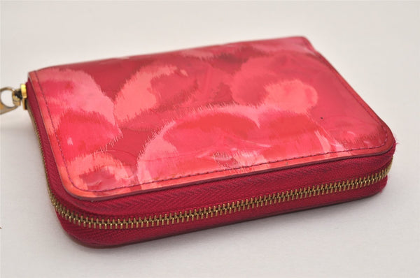 Authentic Louis Vuitton Vernis Ikat Flower Zippy Coin Purse M90030 Pink LV 9646J