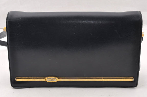 Authentic Christian Dior Vintage Shoulder Bag Purse Leather Black CD 9649I