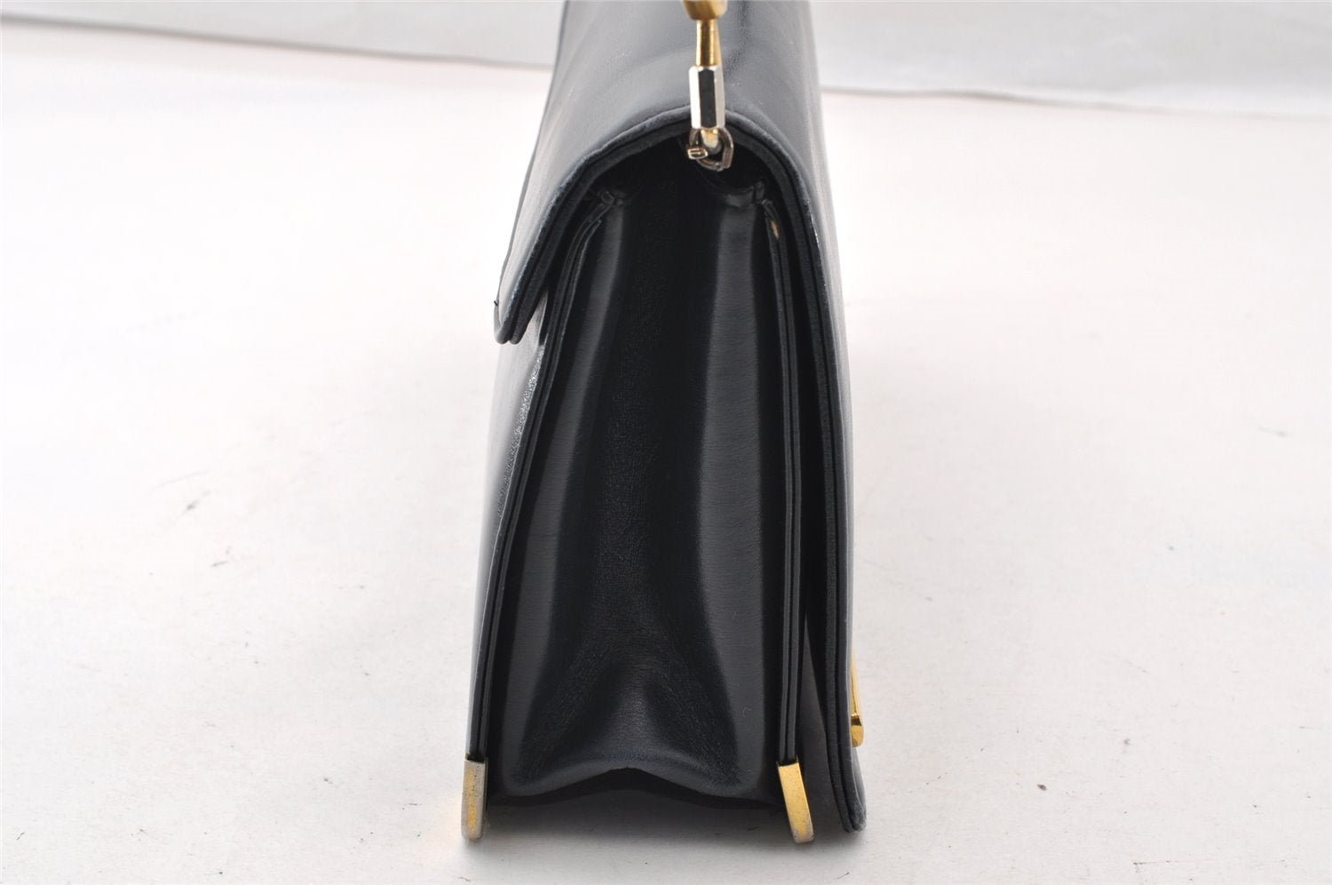 Authentic Christian Dior Vintage Shoulder Bag Purse Leather Black CD 9649I