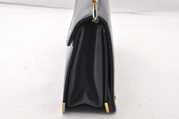 Authentic Christian Dior Vintage Shoulder Bag Purse Leather Black CD 9649I