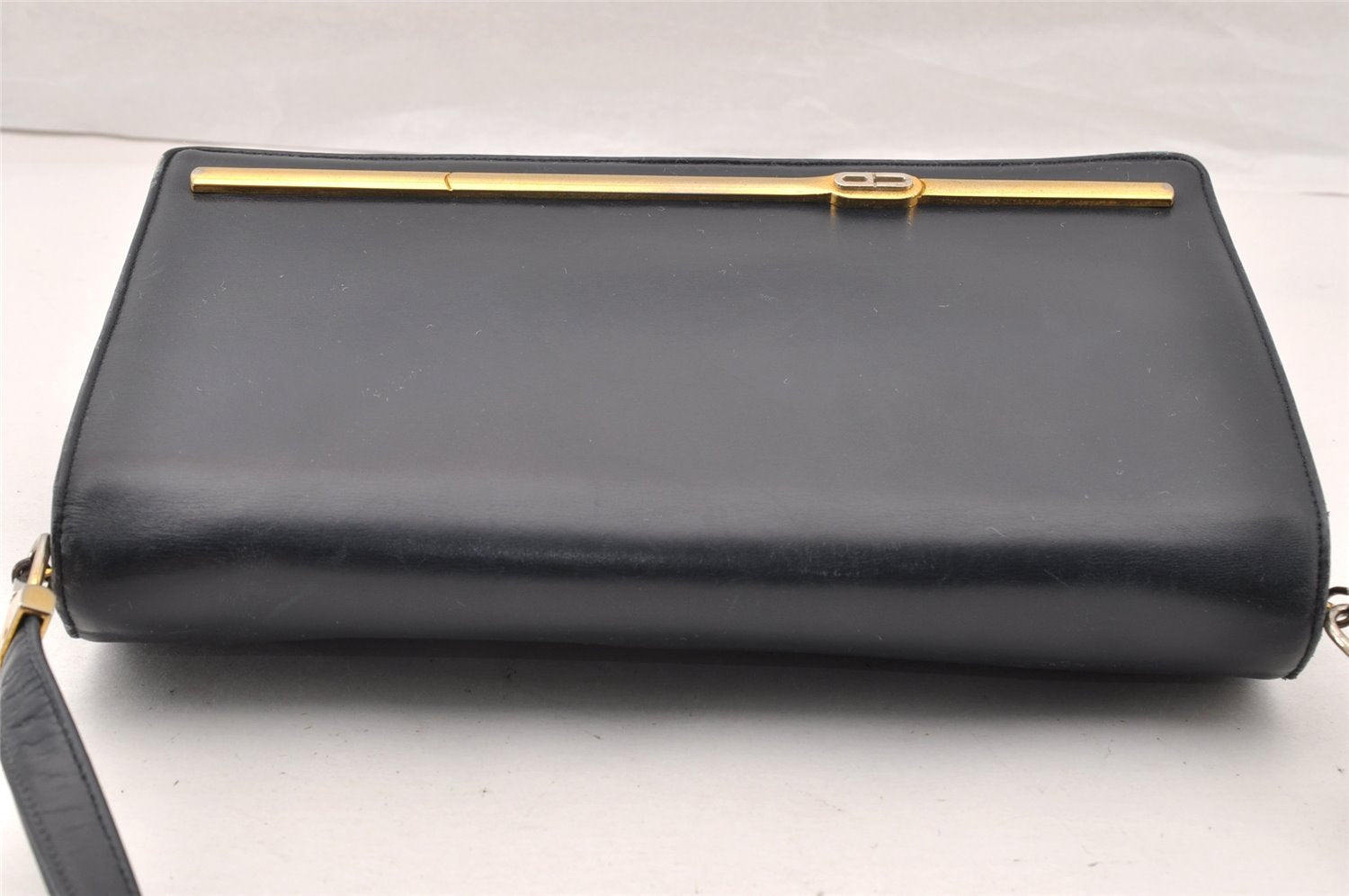 Authentic Christian Dior Vintage Shoulder Bag Purse Leather Black CD 9649I