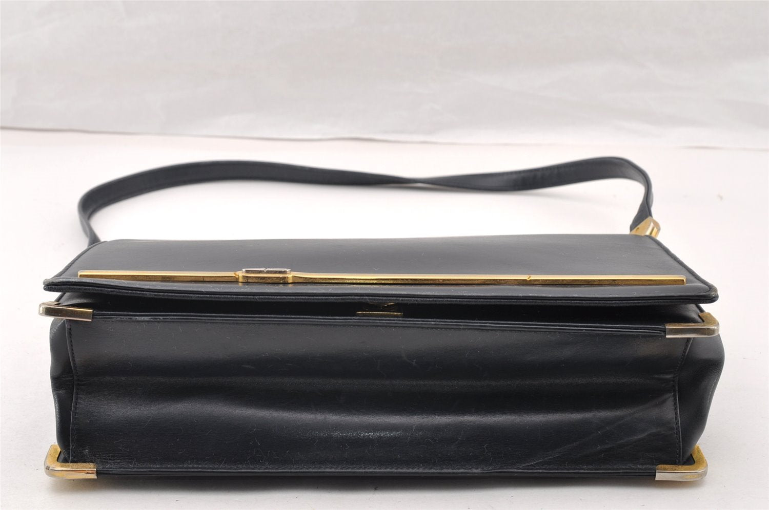 Authentic Christian Dior Vintage Shoulder Bag Purse Leather Black CD 9649I
