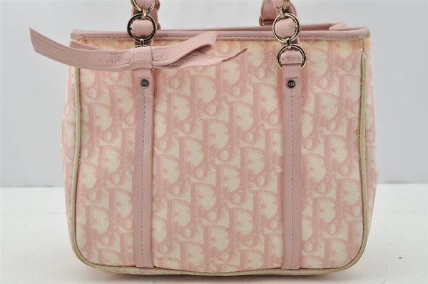 Authentic Christian Dior Trotter Romantic Hand Bag Purse PVC Leather Pink 9650I