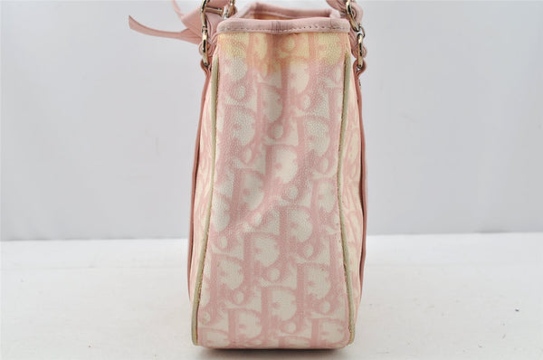Authentic Christian Dior Trotter Romantic Hand Bag Purse PVC Leather Pink 9650I