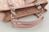 Authentic Christian Dior Trotter Romantic Hand Bag Purse PVC Leather Pink 9650I