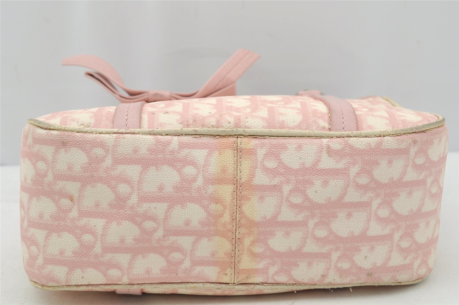 Authentic Christian Dior Trotter Romantic Hand Bag Purse PVC Leather Pink 9650I