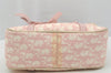 Authentic Christian Dior Trotter Romantic Hand Bag Purse PVC Leather Pink 9650I