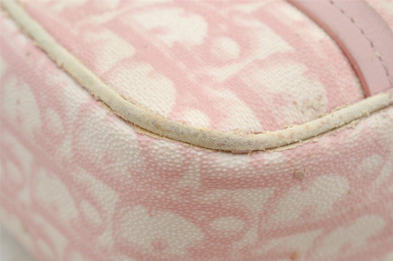 Authentic Christian Dior Trotter Romantic Hand Bag Purse PVC Leather Pink 9650I