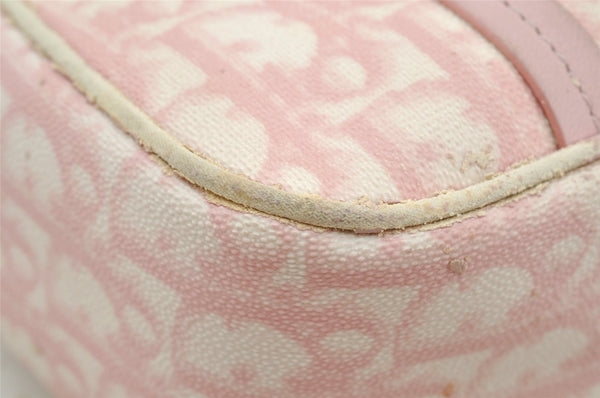 Authentic Christian Dior Trotter Romantic Hand Bag Purse PVC Leather Pink 9650I