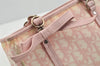 Authentic Christian Dior Trotter Romantic Hand Bag Purse PVC Leather Pink 9650I