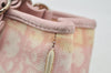 Authentic Christian Dior Trotter Romantic Hand Bag Purse PVC Leather Pink 9650I