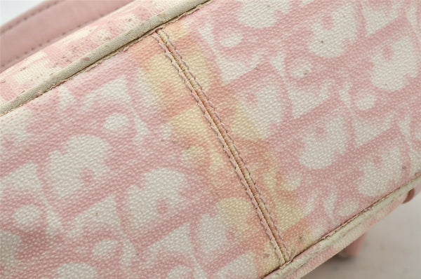 Authentic Christian Dior Trotter Romantic Hand Bag Purse PVC Leather Pink 9650I