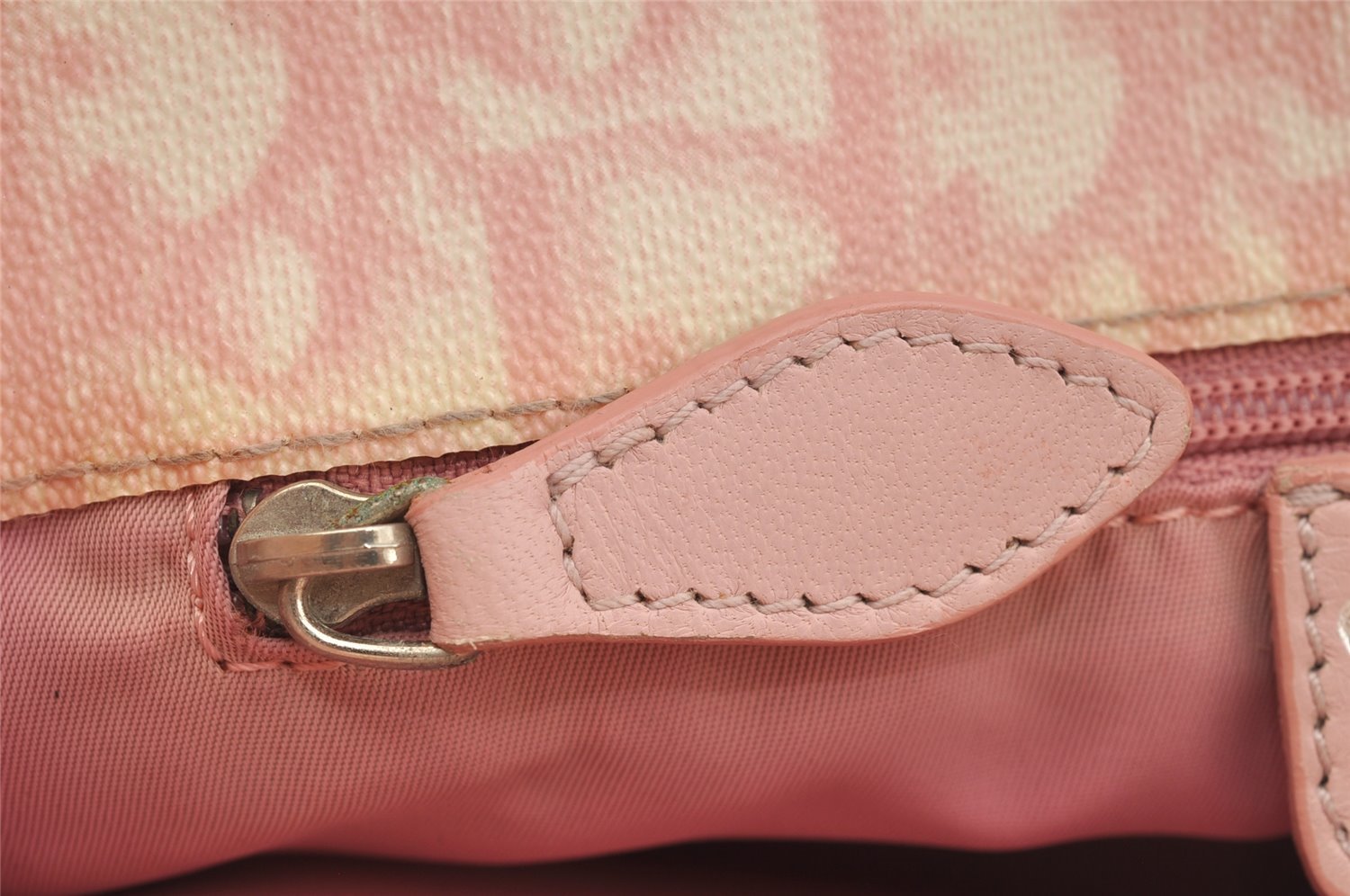 Authentic Christian Dior Trotter Romantic Hand Bag Purse PVC Leather Pink 9650I