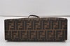 Authentic FENDI Zucca Vintage Shoulder Tote Bag Purse Canvas Leather Brown 9652I