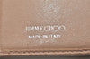 Authentic JIMMY CHOO Vintage Star Studs Leather Trifold Wallet Purse Beige 9652J